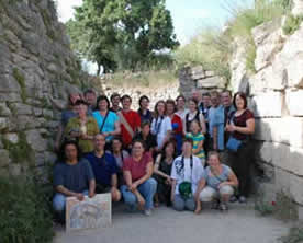 Group shot of tour group with the Barrs at Troy, Turkey