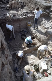 Regan Barr's excavation trench at Medea, Greece